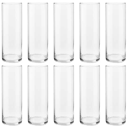 10 Pack: 15" Cylinder Glass Vase by Ashland™